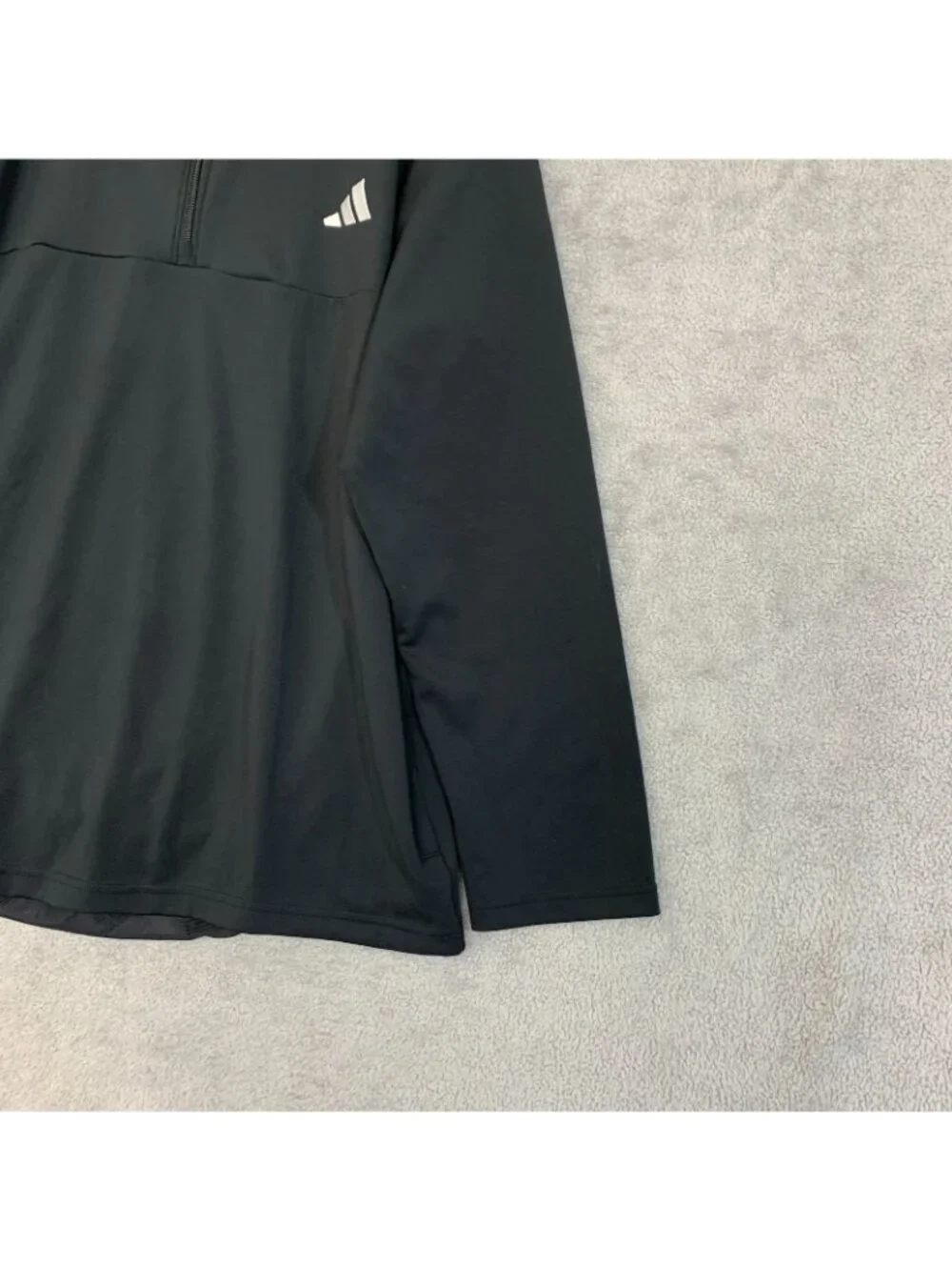 Adidas Men's XL Black Quarter-Zip Pullover Long Sleeve Activewear Sweatshirt
